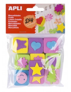 Apli Mini Sellos Goma Eva - 10 U - Ideal para Manualidades y Decoracion