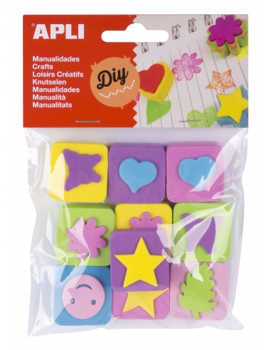 Apli Mini Sellos Goma Eva - 10 U - Ideal para Manualidades y Decoracion