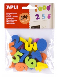 Apli Imanes Goma Eva Numeros 20U - Flexibles y Coloridos - Ideales para Manualidades y Educacion