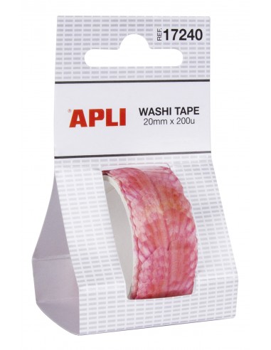 Apli Washi Tape Petalos Precortados - Tamaño 20mmx2m - 200 Petalos Rosados - Adhesivo de Alta Calidad - Ideal para