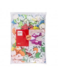 Apli Formas Goma Eva Adhesivas Numeros 500U - Faciles de Pegar - Vistosas - Ideales para Manualidades