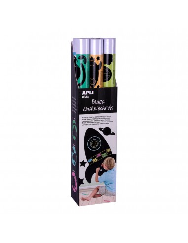 Apli Expositor Pizarras Negras y Adhesivas con Formas de Animales - Medida 100x60cm - 6 Modelos Diferentes - Adhesivo