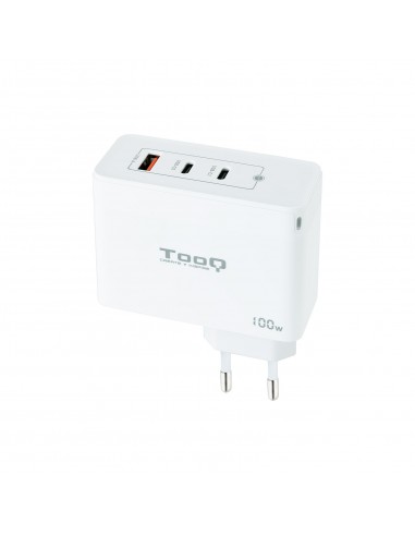 Tooq Cargador de Pared Gan 2xUSB-C PD-USB-A QC 100W
