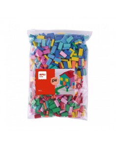Apli Kids Bolsa de 700 Ladrillos de Goma EVA - Tamaño 20x10x5mm - Colores Surtidos