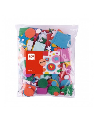 Apli Kids Bolsa de 500 Formas de Goma EVA - Formas-Tamaños y Colores Surtidos