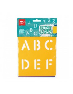 Apli Kids Bolsa de 6 Plantillas de Letras y Numeros - 26 Letras y 10 Numeros - Polipropileno Flexible - Lavables - Colores
