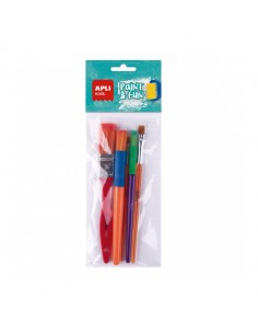 Apli Kids Paint & Fun Pack de 5 Pinceles - Medidas y Colores Surtidos
