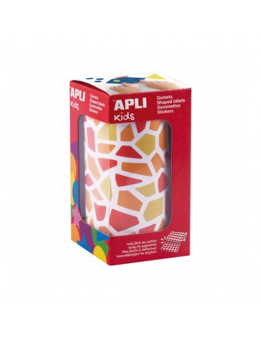 Apli Kids Rollo de 2460 Gomets Mosaico - Adhesivo Base Agua - Libre de Disolventes - Materiales 100-Reciclables - Colores