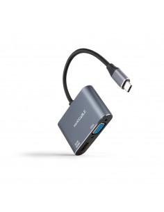 Nanocable Conversor USB-C a HDMI 4Ky VGA - Color Gris