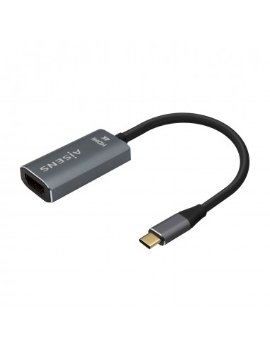 Aisens Conversor Aluminio USB-C a HDMI 4K@60Hz - USB-C M-HDMI H - 15cm - Color Gris