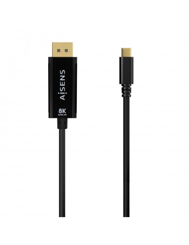 Aisens Cable Conversor USB-C a Displayport 8K@60Hz - USB-C M-DP M - 0.8m - Color Negro