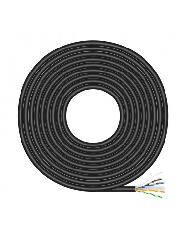 Aisens Cable de Red Exterior Impermeable RJ45 Cat.6 Utp Rigido Cca Awg23 - 100m - Color Negro