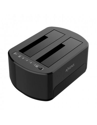 Aisens Estacion de Docking de Doble Bahia ASDS-D03B Sata 2.5 3.5 a USB 3.0 3.1 Gen1 - Clone - Color Blanco