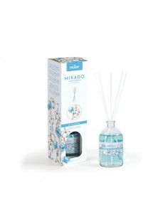 Prady Ambientador Mikado Algodon - Frasco de Cristal 100 ml y Varitas Difusoras