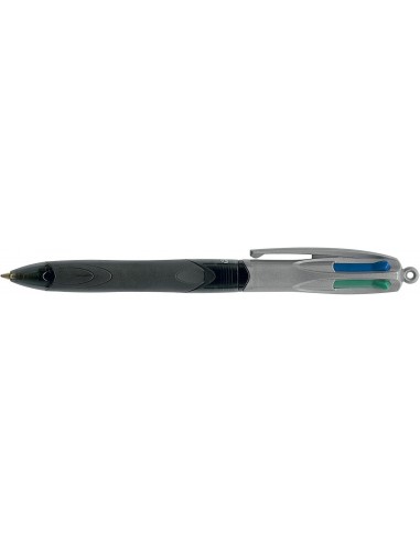 Bic 4 Colours Grip Pro Boligrafo de Bola Retractil con Grip - Punta Media de 1mm - Trazo de 0.4mm - Tinta con Base de Aceite