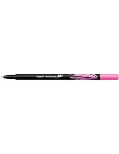 Bic Intensity Fine Rotulador de Punta Fina de 0.8mm - Trazo de 0.4mm - Tinta con Base de Agua - Color Rosa
