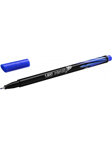 Bic Intensity Fine Rotulador de Punta Fina de 0.8mm - Trazo de 0.4mm - Tinta con Base de Agua - Color Azul