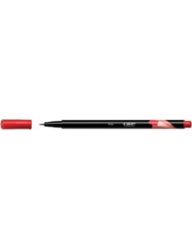 Bic Intensity Fine Rotulador de Punta Fina de 0.8mm - Trazo de 0.4mm - Tinta con Base de Agua - Color Rojo