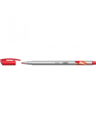 Bic Intensity Medium Rotulador de Punta Media de 0.8mm - Tinta con Base de Agua - Color Rojo
