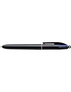 Bic 4 Colours Pro Boligrafo de Bola Retractil - Punta de 1mm - Trazo de 0.4mm - Tinta con Base de Aceite - Cuerpo Negro - 4