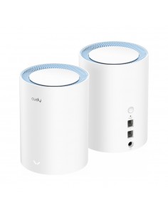 Cudy M1200 Pack de 2 Sistemas WiFi Mesh AC1200 Dual Band - 867Mbps en 5GHz-300Mbps en 2 4GHz - 1x Puerto LAN 10 100Mbps-1x