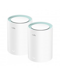 Cudy M1300 Pack de 2 Sistemas WiFi Mesh AC1200 Dual Band - 867Mbps en 5GHz-300Mbps en 2 4GHz - 1x Puerto LAN