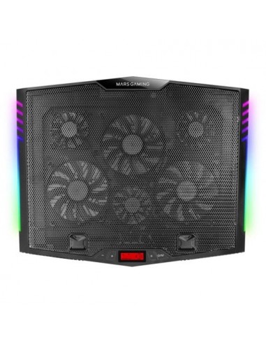 Mars Gaming MNBC5 Base de Refrigeracion para Portatil hasta 19" - 6 Ventiladores - 7 Posiciones de Inclinacion - Iluminacion