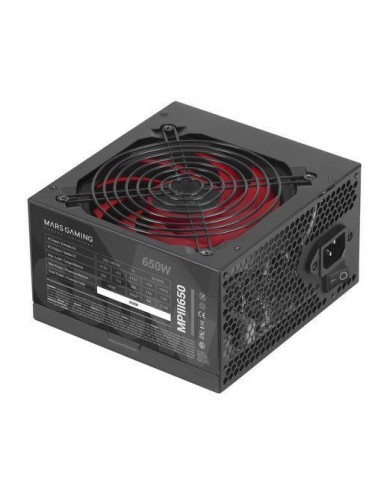 Mars Gaming MPIII650 Fuente de Alimentacion 650W ATX - 85-de Eficiencia - PFC Activo - Silenciosa