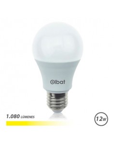 Elbat Bombilla LED A60 - 12W - 1080LM - E27 - Luz Calida - Color Blanco Calido