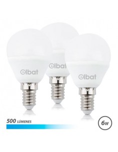 Elbat Pack de 3 Bombillas LED G45 de 6W - 500LM - Base E14 - Luz Fria