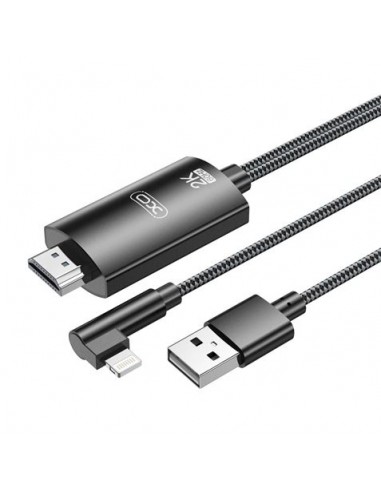 XO Adaptador de Cable Lightning A Hdmi - Longitud de 1.8m - Soporte de Resolucion 2K(60Hz) 1080P - Intercambio de Datos y