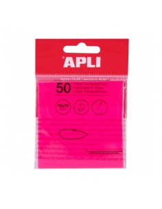 Apli Notas Adhesivas Transparentes Bloc 50 Hojas 75x75mm - Para Anotar sin Perder la Visibilidad del Texto o la Imagen -