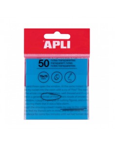 Apli Notas Adhesivas Transparentes Bloc 50 Hojas 75x75mm - Para Anotar sin Perder la Visibilidad del Texto o la Imagen -