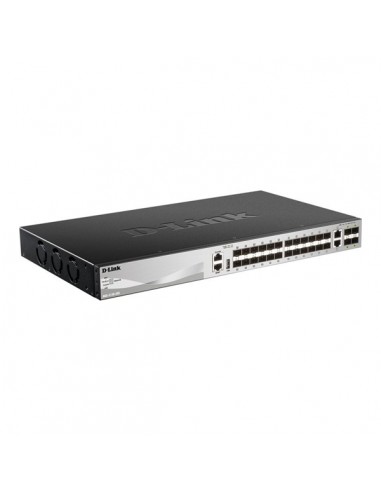 D-Link Switch Gestionable L3 24 Puertos Gigabite PoE 370W-2 Puertos 10G-4 Puertos 10G SFP