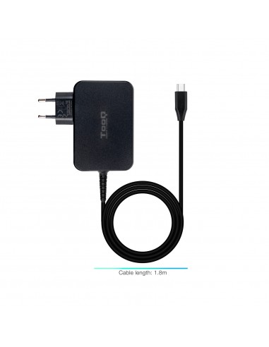 Tooq Cargador de Portatil GaN USB-C PD 3.0 90W - Cable de 1.80m - Color Negro