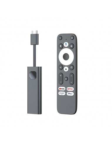 Leotec Dongle GC216 Receptor Android TV Box 4K WiFi Quad Core 2GB 16GB - Certificacion de Google y Netflix - Bluetooth-HDMI