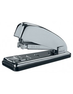 Petrus 230C Grapadora Metalica Retro - Hasta 30 Hojas - Grapado Cerrado-Abierto y Clavado - Color Cromado