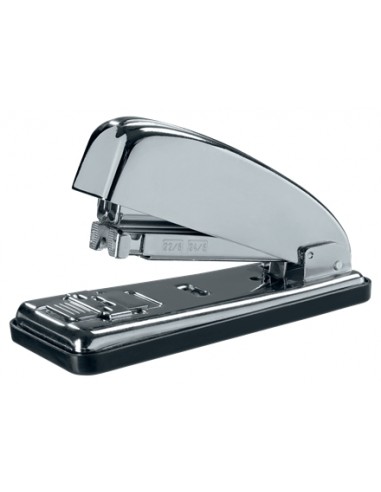 Petrus 230C Grapadora Metalica Retro - Hasta 30 Hojas - Grapado Cerrado-Abierto y Clavado - Color Cromado