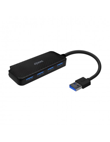Aisens Hub USB 3.0 - Tipo A M-4X Tipo A H - 15cm - Color Negro