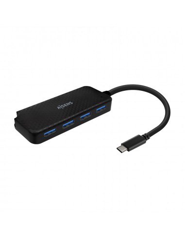 Aisens Hub USB 3.1 USB-C - USB-C M-4Xtipo A H - 15cm - Color Negro